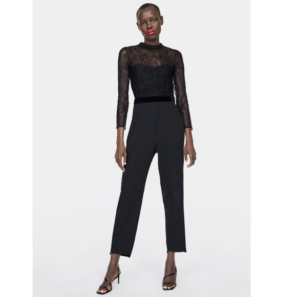 Zara Contrast Lace Jumpsuit Zara Black Contrast Lace Dress Black Zw Zara Contrast Lace Zara Contrast Lace Jumpsuit Zara Black Contrast Lace Dress Black Zw Zara Contrast Lace